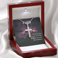 Faith Is Seeing Light With Your Heart When All Your Eyes See Is Darkness - Stainless Steel Cross Necklace - Gift for Him - Gift for Her