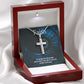 Faith is taking the first step even when you don't see the whole staircase - Stainless Steel Cross Necklace - Gift for Him - Gift for Her