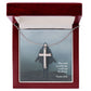 The Lord is With Me; I Will Not Be Afraid - Stainless Cross Necklace with Message Card - Gift for Him