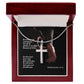 Be Strong and Courageous. Do Not Be Afraid - Stainless Cross Necklace with Message Card - Gift for Him