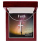 Faith is about being okay no matter how things turn out - Stainless Steel Cross Necklace - Gift for Him - Gift for Her