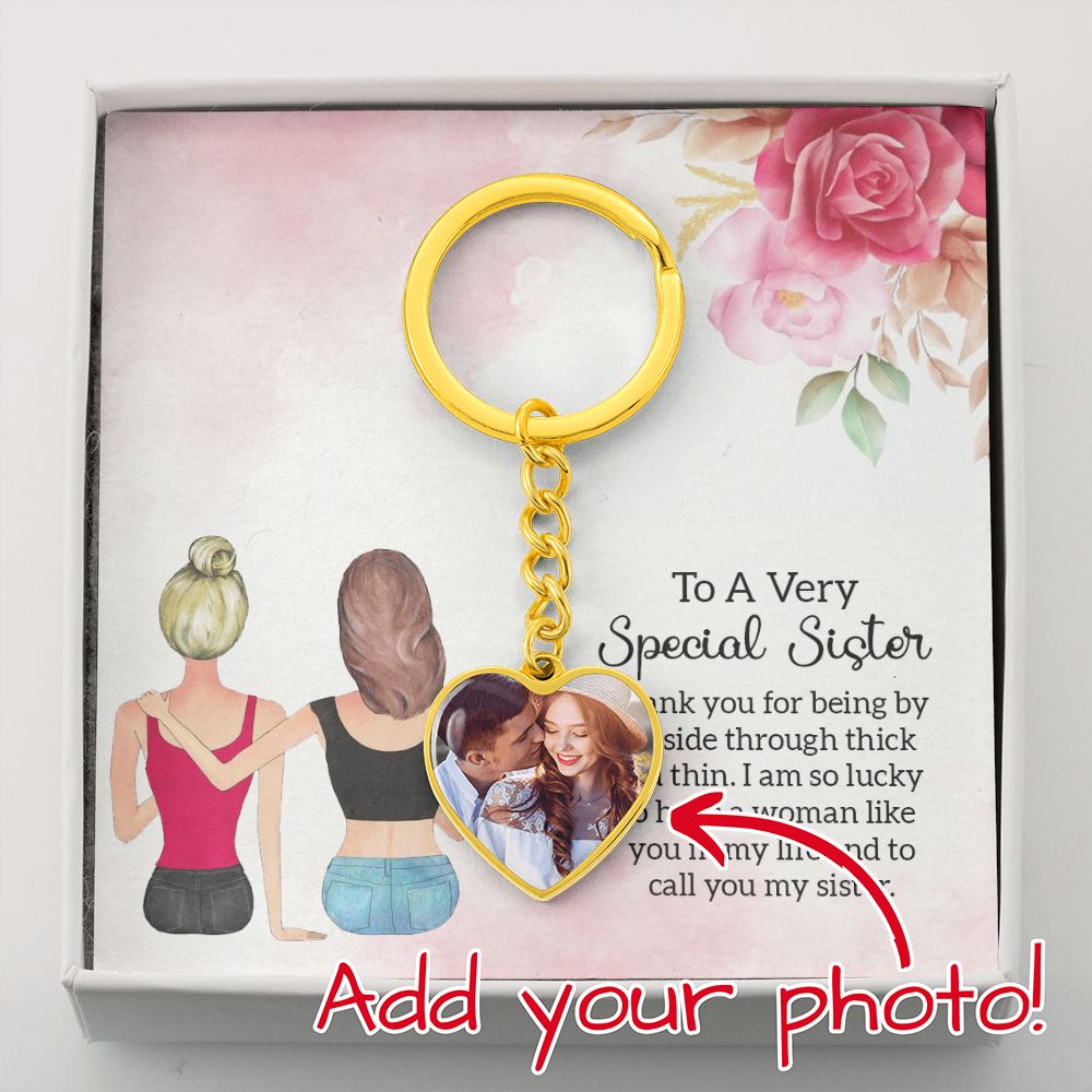To A Very Special Sister Heart Photo Keychain – Gift for Sister