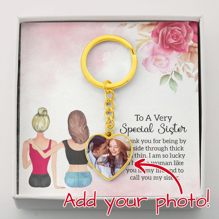 To A Very Special Sister Heart Photo Keychain – Gift for Sister